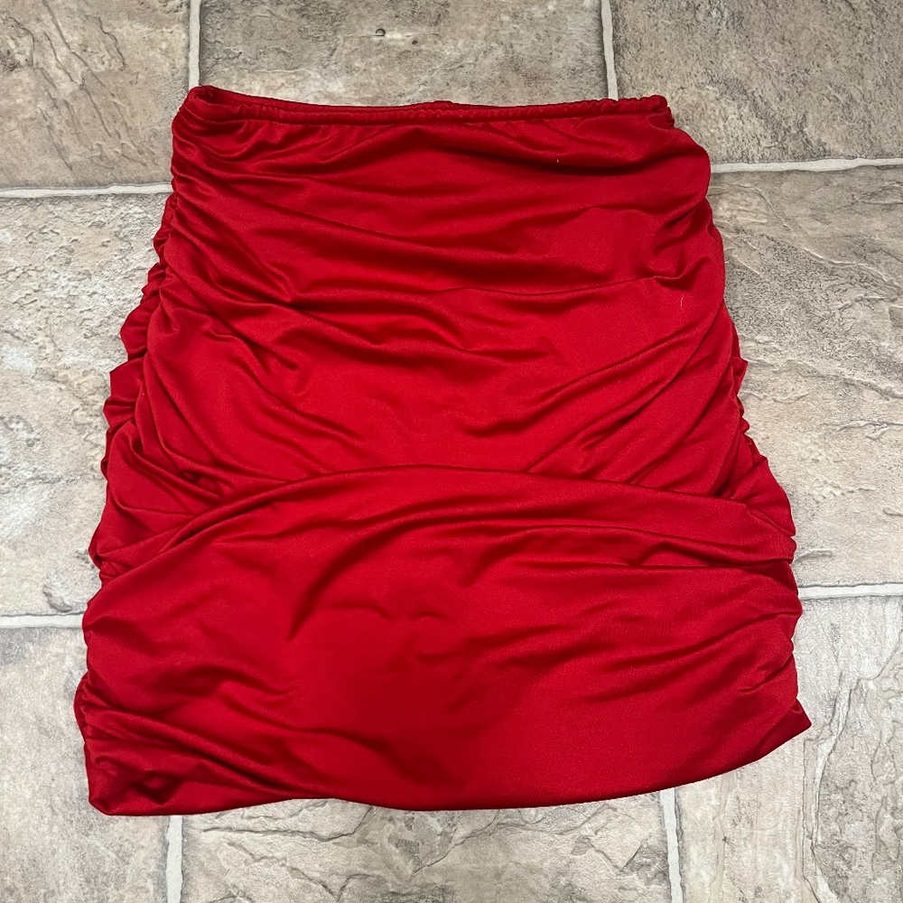 Red scrunch Skirt